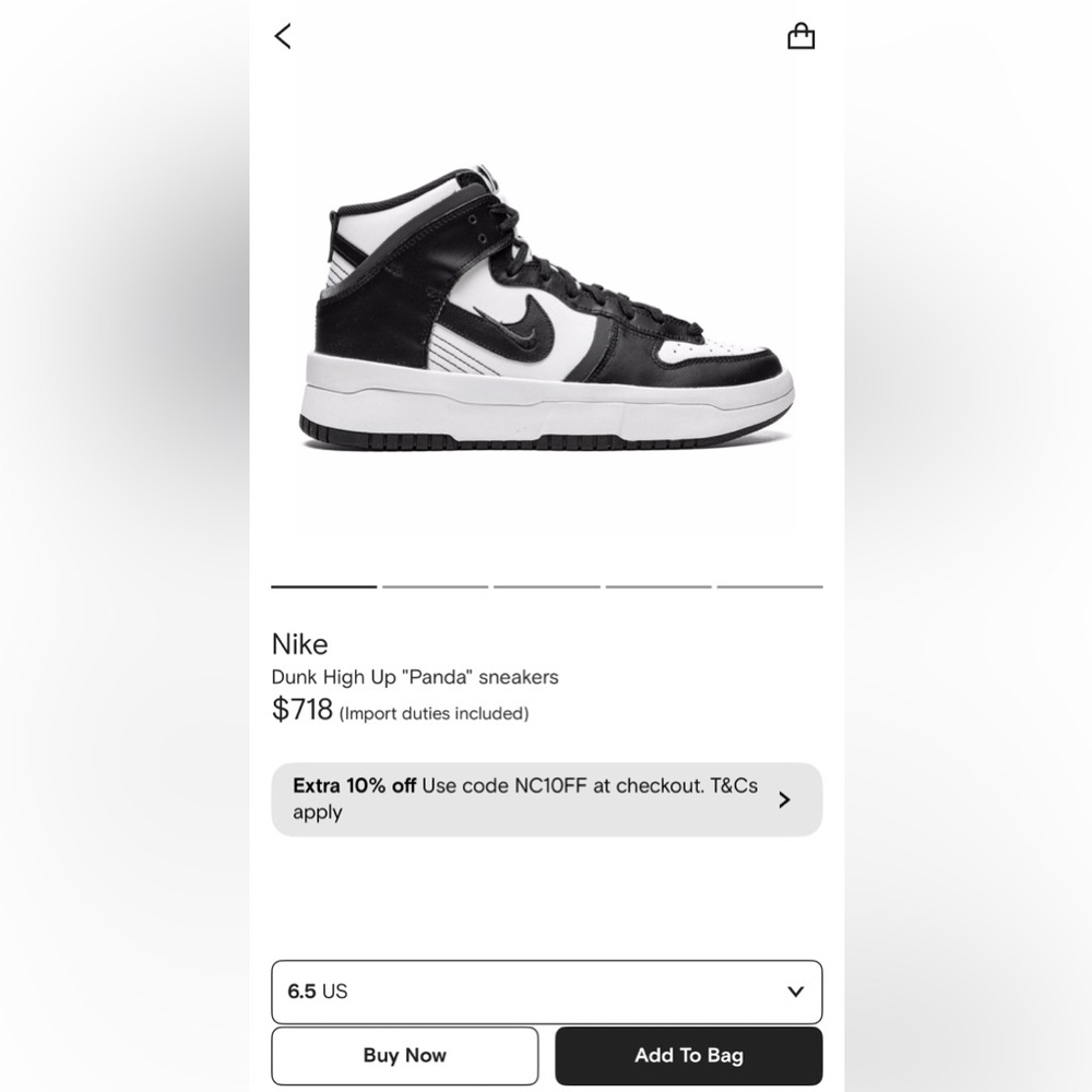Nike Dunk High Up “Panda” Sneakers